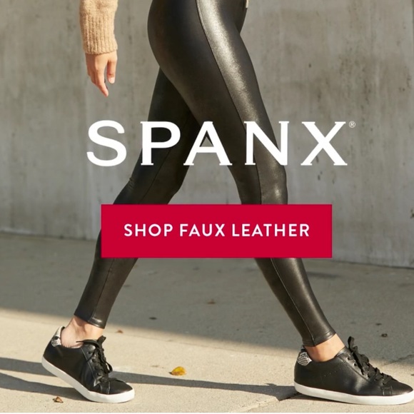 NWT Spanx black faux leather legging size Medium high waisted style 2437 - Picture 2 of 16